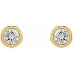 Round Micro Bezel-Set Stud Earrings