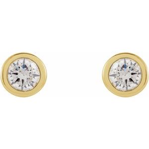 Round Micro Bezel-Set Stud Earrings