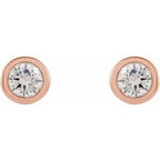 Round Micro Bezel-Set Stud Earrings