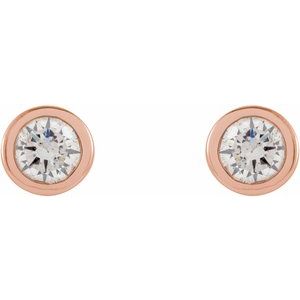 Round Micro Bezel-Set Stud Earrings