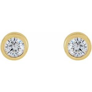 Round Micro Bezel-Set Stud Earrings