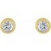 Round Micro Bezel-Set Stud Earrings