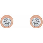 Round Micro Bezel-Set Stud Earrings