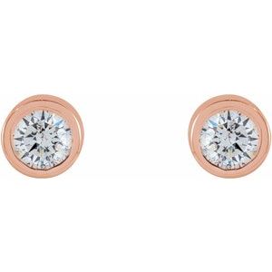 Round Micro Bezel-Set Stud Earrings