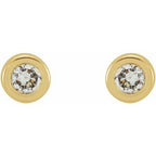 Round Micro Bezel-Set Stud Earrings