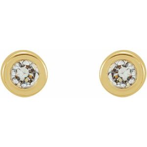 Round Micro Bezel-Set Stud Earrings