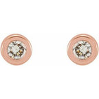 Round Micro Bezel-Set Stud Earrings