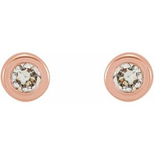 Round Micro Bezel-Set Stud Earrings