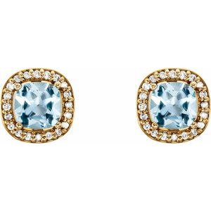 Cushion 4-Prong Halo-Style Earrings