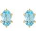Oval 6-Prong Stud Earrings