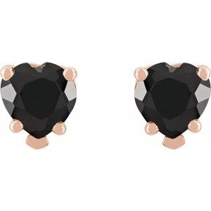 Heart 5-Prong V-End Stud Earrings