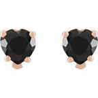 Heart 5-Prong V-End Stud Earrings