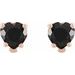 Heart 5-Prong V-End Stud Earrings