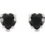 Heart 5-Prong V-End Stud Earrings