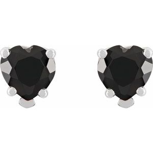Heart 5-Prong V-End Stud Earrings