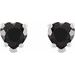 Heart 5-Prong V-End Stud Earrings