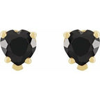 Heart 5-Prong V-End Stud Earrings