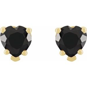 Heart 5-Prong V-End Stud Earrings