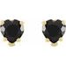 Heart 5-Prong V-End Stud Earrings