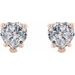 Heart 5-Prong V-End Stud Earrings