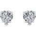 Heart 5-Prong V-End Stud Earrings