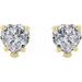 Heart 5-Prong V-End Stud Earrings