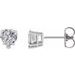 Heart 5-Prong V-End Stud Earrings