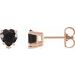 Heart 5-Prong V-End Stud Earrings