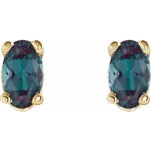 Oval 4-Prong Scroll Setting® Stud Earrings