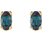 Oval 4-Prong Scroll Setting® Stud Earrings