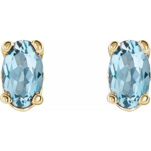 Oval 4-Prong Scroll Setting® Stud Earrings
