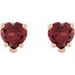 Heart 5-Prong V-End Stud Earrings