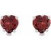 Heart 5-Prong V-End Stud Earrings