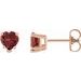 Heart 5-Prong V-End Stud Earrings
