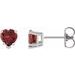 Heart 5-Prong V-End Stud Earrings