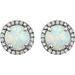 Round 4-Prong Halo-Style Birthstone Earrings