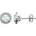 Round 4-Prong Halo-Style Birthstone Earrings