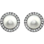 Round 4-Prong Halo-Style Birthstone Earrings