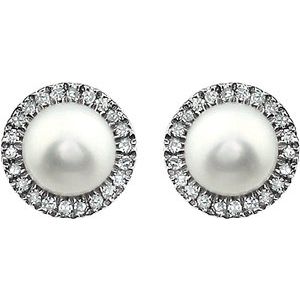 Round 4-Prong Halo-Style Birthstone Earrings