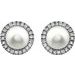 Round 4-Prong Halo-Style Birthstone Earrings