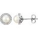 Round 4-Prong Halo-Style Birthstone Earrings