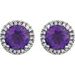 Round 4-Prong Halo-Style Birthstone Earrings