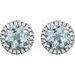 Round 4-Prong Halo-Style Birthstone Earrings