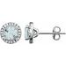 Round 4-Prong Halo-Style Birthstone Earrings