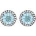 Round 4-Prong Halo-Style Birthstone Earrings