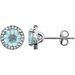 Round 4-Prong Halo-Style Birthstone Earrings