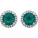 Round 4-Prong Halo-Style Birthstone Earrings