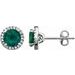 Round 4-Prong Halo-Style Birthstone Earrings