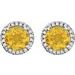 Round 4-Prong Halo-Style Birthstone Earrings
