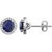 Round 4-Prong Halo-Style Birthstone Earrings